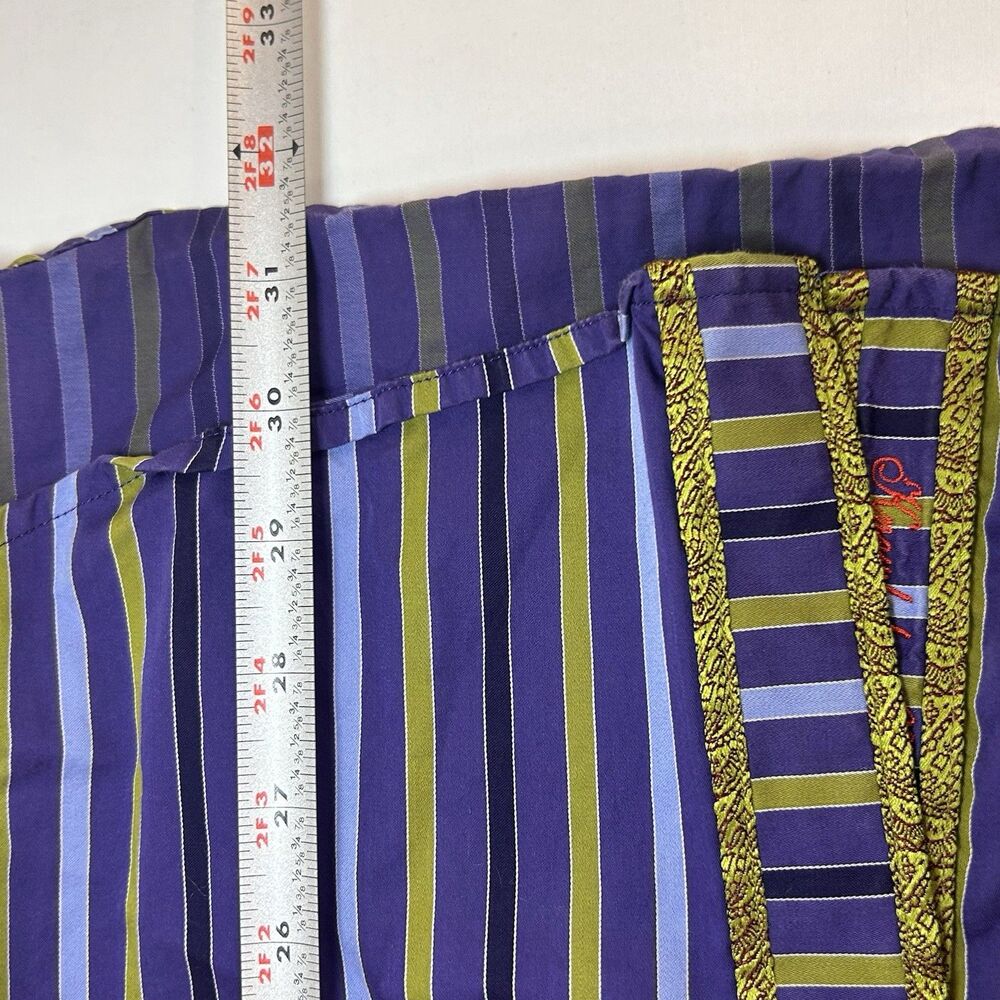 Robert Graham Shirt Mens XL Striped Embroidered Flip Cuff Button Up Long Sleeve - Picture 9 of 12